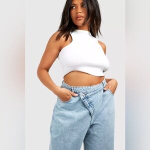 Boohoo Light Blue Relaxed Fit Jeans with Classic Wide Leg